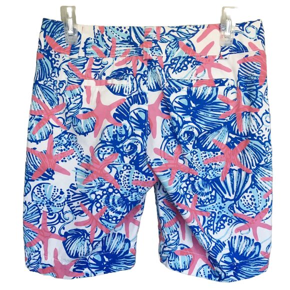Lilly Pulitzer Chipper Shorts Women 0 Cotton Tropical Print Bermuda 10” Preppy - Picture 3 of 12